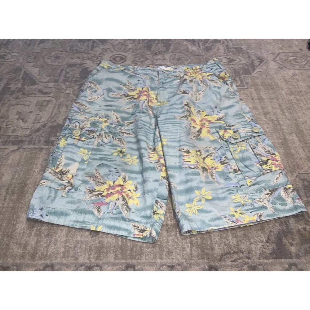 TIVO ROXX Men's Flat Front Cargo Shorts Tropical Hawaiian Floral Sz 38 - Picture 1 of 6